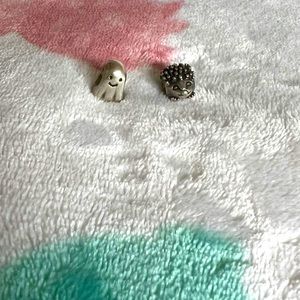 2 Pandora Bracelet Charms (Ghost & Porcupine).